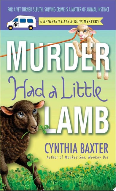 The cover features a playful lamb and a darker, serious-looking sheep juxtaposed against a gradient green background, symbolizing intrigue and innocence.