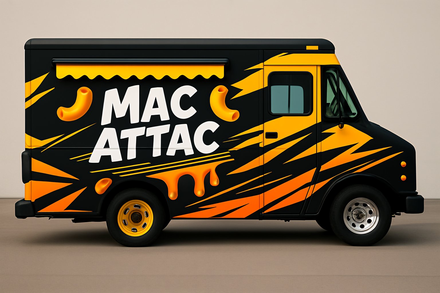 Mac and Cheese Food Truck Wrap in Yellow and Black