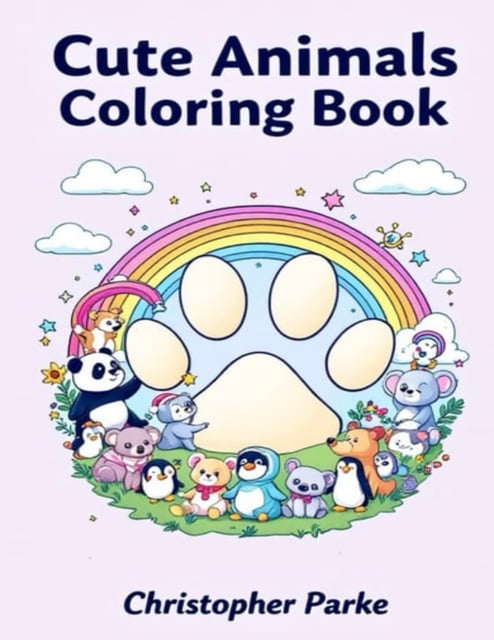 Cute Animals Coloring Book Cover