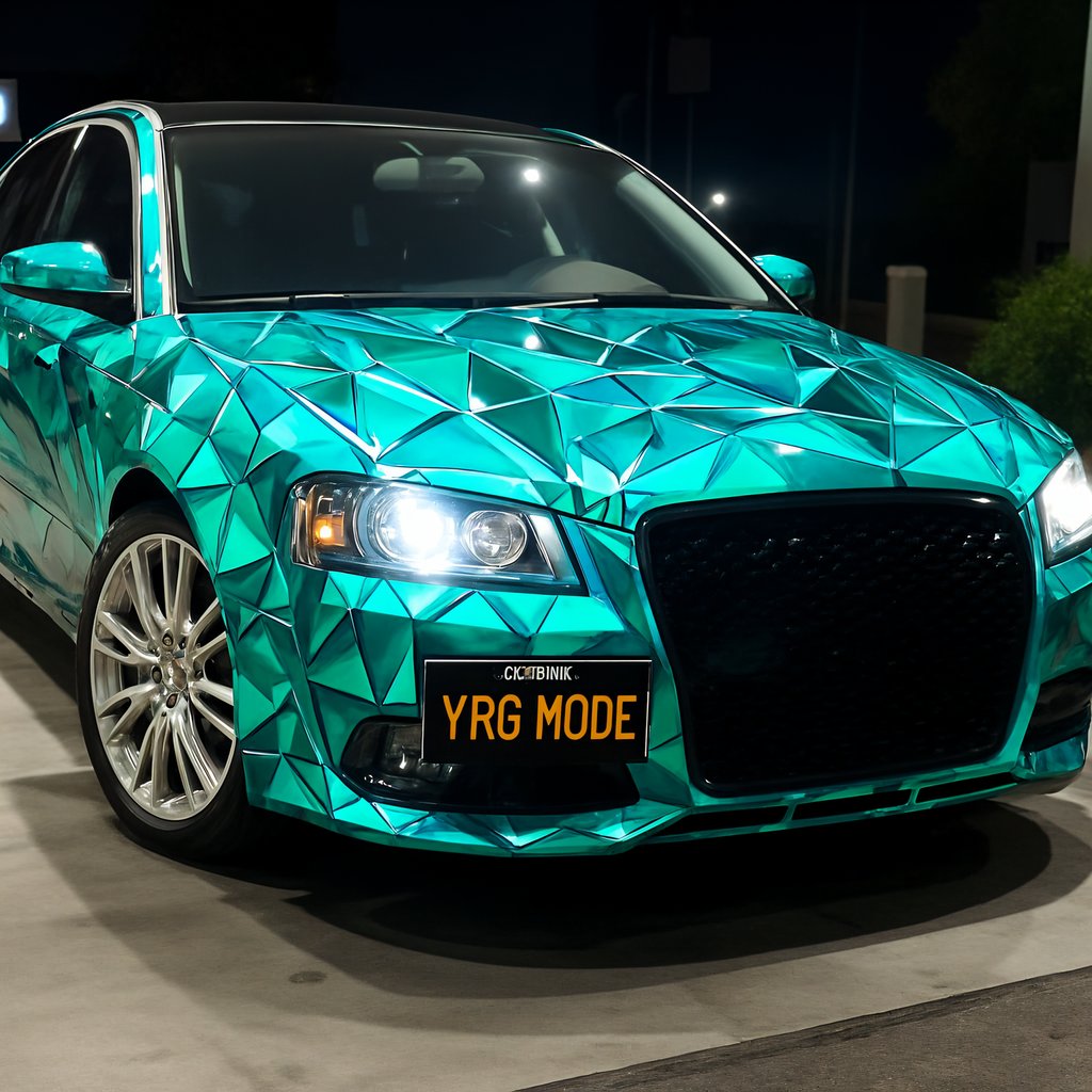 Light Blue Audi with Geometric Super Chrome Wrap