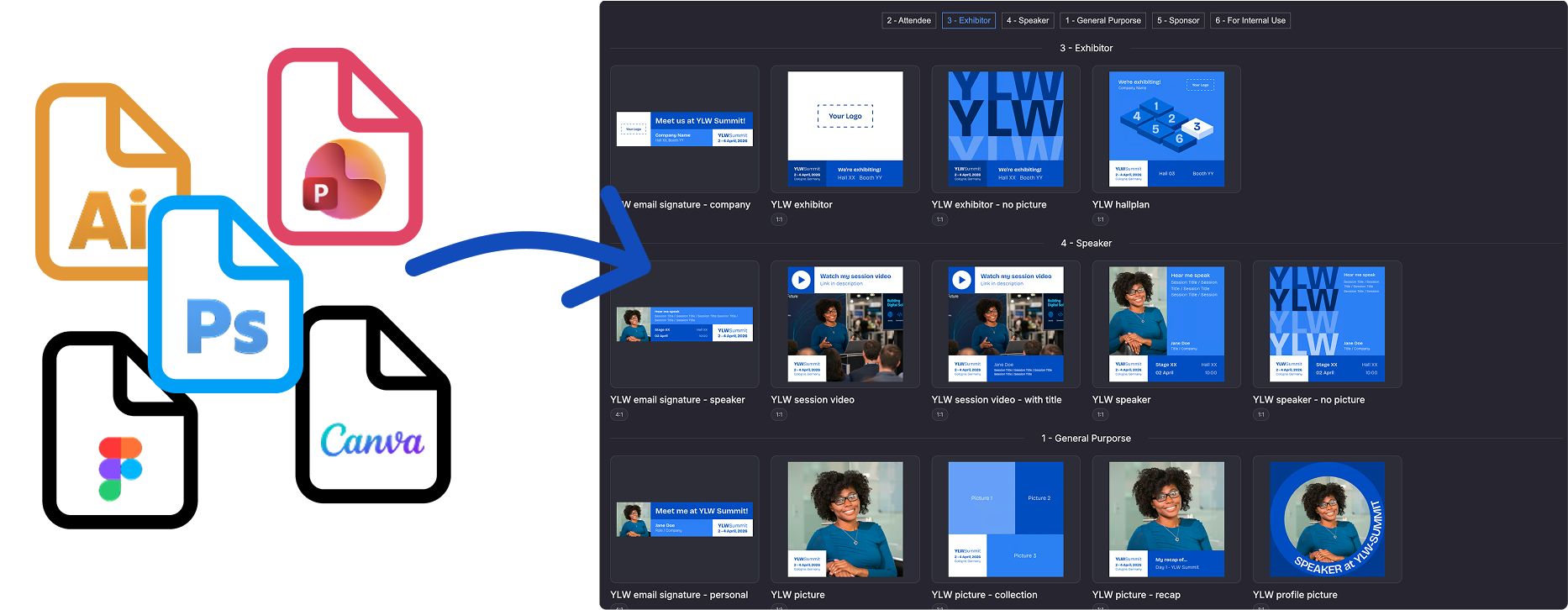 Design templates created by the Bluepic team