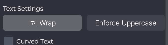 Text Settings mit eingeschaltetem Wrap.