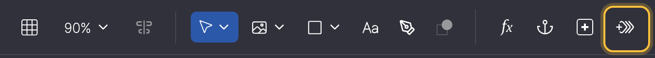 Toolbar with the Animate a property tool highlighted.