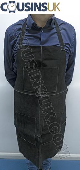 Suede Leather Apron (Cousins), 860 x 600mm, Black