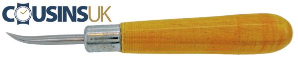 Curved End Burnisher with Wooden Handle