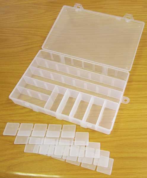 350 x 230 x 50mm with Removeable Dividers