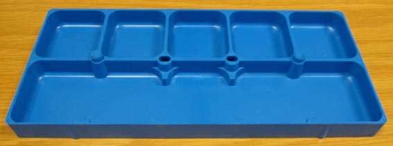 Blue, 6 Compartment Tray