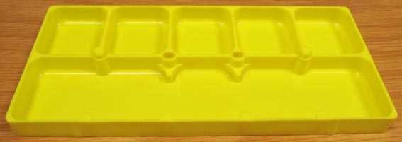 Yellow, 6 Compartment Tray