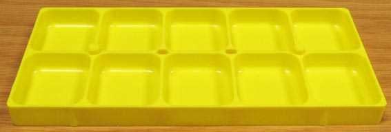 Yellow, 10 Compartment Tray