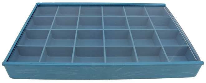 24 Compartments, 195 x 125 x 20mm (Blue)