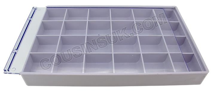 24 Compartments, 195 x 125 x 20mm (White)