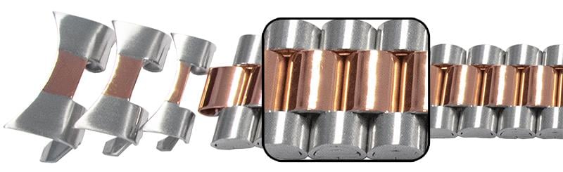 Gents (18&20&22mm*) Curved Ends, 2T Rose