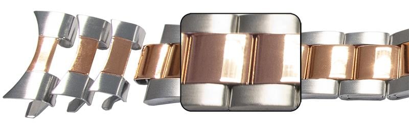 Gents (18&20&22mm*) Curved Ends, 2T Rose