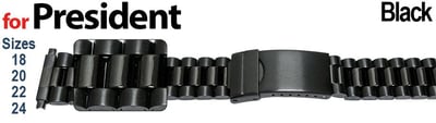 Satin with Mirror Centre Link, BLK
