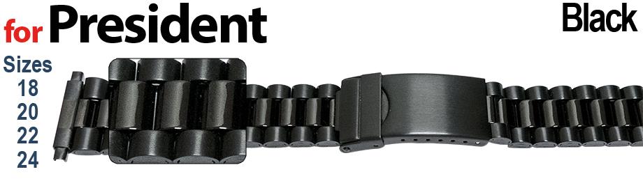 Satin with Mirror Centre Link, BLK