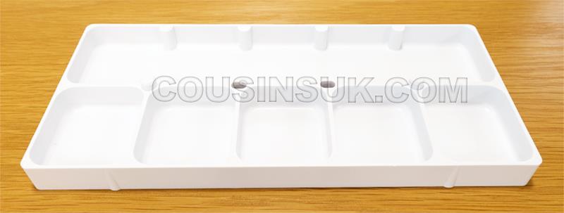 White, 6 Compartment Tray
