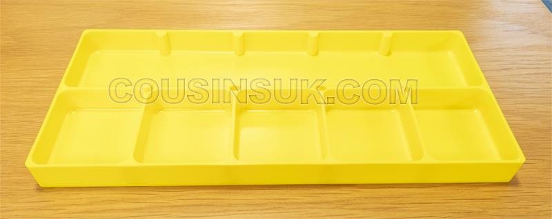 Yellow, 6 Compartment Tray  XL