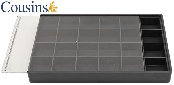24 Compartments, 195 x 125 x 20mm (Black)