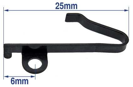 25mm Right, Outer Fixing with Tab