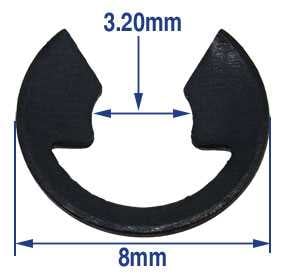 Ø3.20mm (8 x 3.20mm) C-Clip Click Spring