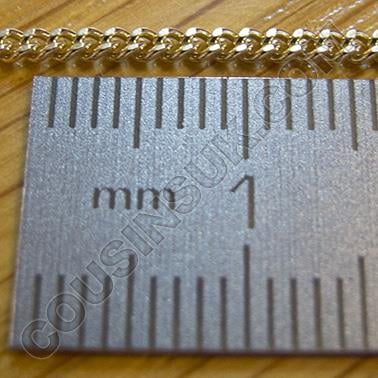 (5)  Ø1.60mm, 18" (45cm, 3.10g) Curb DC, 9ct Yellow