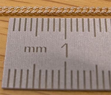 (5) Ø1.60mm, 18" (45cm, 1.93g) Curb DC, 9ct Red