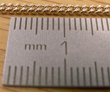 (7) Ø2.20mm, 18" (45cm, 7.70g) Curb DC, 9ct Red