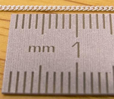 (2A) Ø0.78mm, 16" (40cm, 0.62g) Curb DC, 9ct White