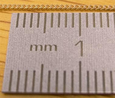 (2A) Ø0.78mm, 16" (40cm, 0.62g) Curb DC, 9ct Red
