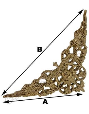 Spandrel, Corner 90 x 125mm (Brass)