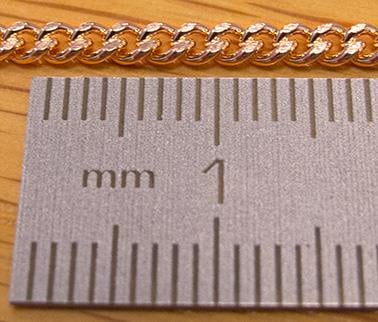 (8) Ø2.45mm, 18" (45cm, 7.6g) Curb DC, 9ct Red