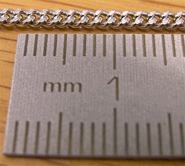 (7) Ø2.20mm, 18" (45cm, 7.70g) Curb DC, 9ct White