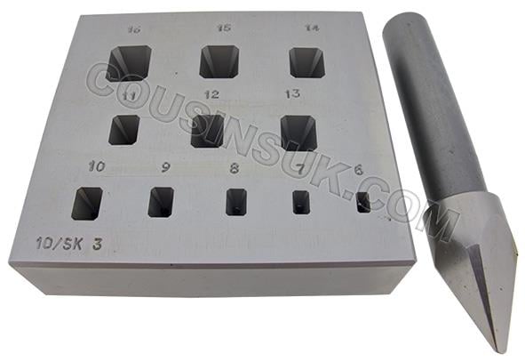 6 x 3mm to 16 x 13mm with 17 Degree Punch