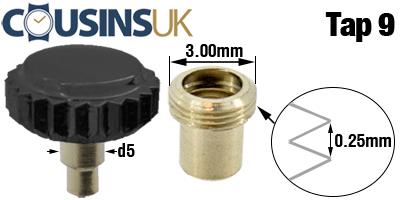 Black: Ø3.00 x 0.25mm Thread
