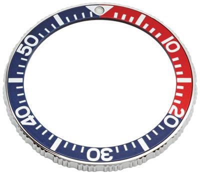 Bezel, Stainless Steel With Red & Blue Insert, Citizen 389.2042