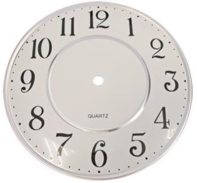 Arabic Ø177mm (7") Raised, White, Ø165mm (6½ ")