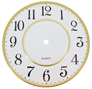 Arabic Ø177mm (7") Raised, White, Ø165mm (6½ ")