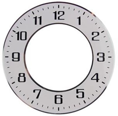 Arabic Ø95mm (3¾") Flat, White, Ø89mm (3½")