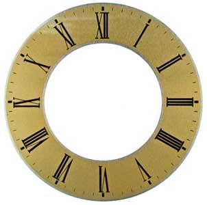 Roman Ø95mm (3¾") Flat, Gold, Ø89mm (3½") Diamond Cut