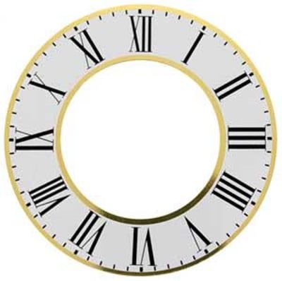 Roman Ø95mm (3¾") Flat, White, Ø89mm (3½") with Gold Rim