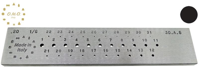 Round, Ø0.50 to Ø3.00mm (31 Holes)