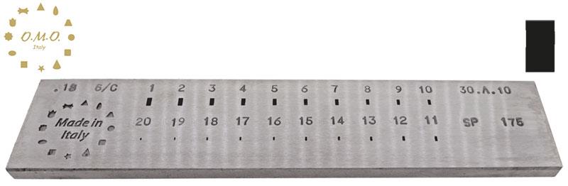 Rectangular, 1.00 x 0.50 to 3.00 x 1.50mm (20  Holes)