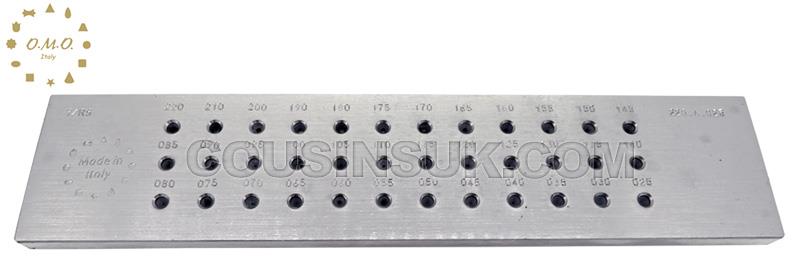 O.M.O Italy, Ø0.25 to Ø2.20mm (36 Holes)