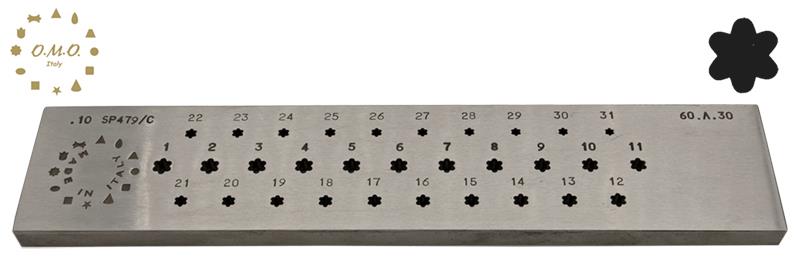 Flower (6 Petal), 3.00 to 6.00mm (31 Holes)