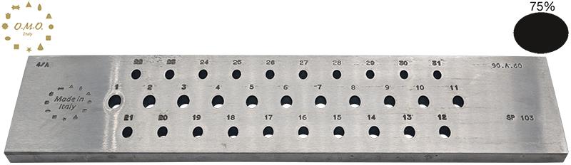 Oval (75%), Ø6.00 x 4.50 to Ø9.00 x 6.75mm (31 Holes)