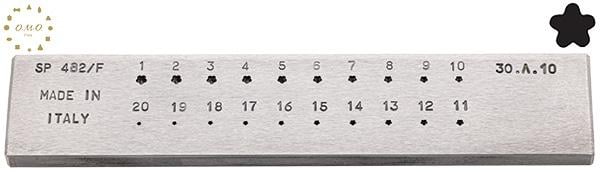 Flower (5 Petal), 1.00 to 3.00mm (20 Holes)