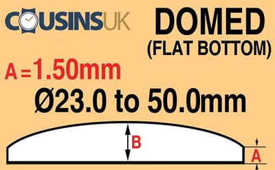 1.50mm Domed, Flat Bottom (Cousins)