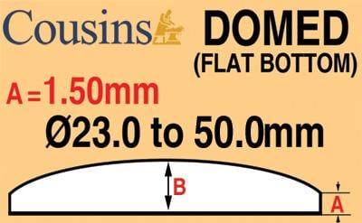 1.50mm Domed, Flat Bottom (Cousins)