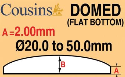 2.00mm Domed, Flat Bottom (Cousins)
