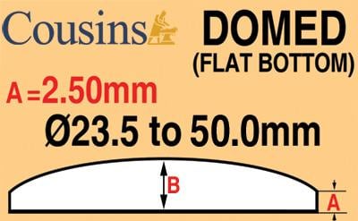 2.50mm Domed, Flat Bottom (Cousins)